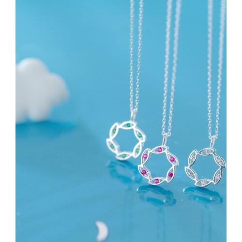 Colusiwei Rotating Windmill 3 Color Clear CZ Pendant Necklaces for Women Romantic Gifts 925 Sterling Silver Fashion Jewelry