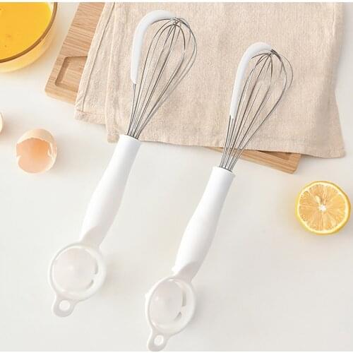 Justdolife Egg Whisk Stainless Steel Multifunctional Egg Mixer Cream Whisk With Egg Divider Egg Mixer Beaters Kitchen Tools