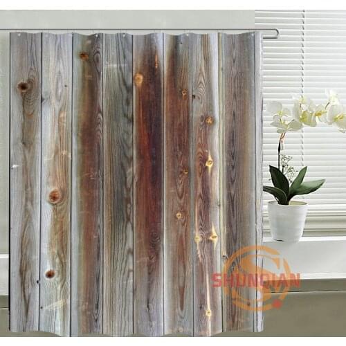 Classical Custom Shower Curtain old wood Bath curtain Mondern Waterproof polyester Fabric Shower Curtain For Bathroom