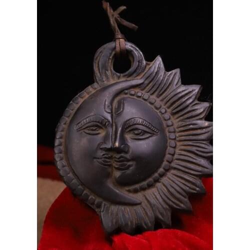 Home Decor Collection Rare Chinese Copper Bronze Helios sun-god Statue Amulet Pendant Amulet