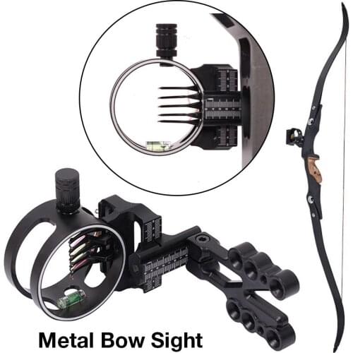 Compound Bow Essential Combo Sight Kits Accessories Including 5-pin Bow Sight Arrow Rest Stabilizer Braided Bow Sling D-Loop