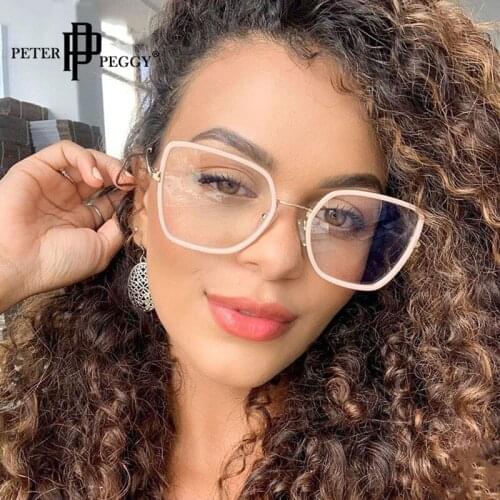 Square Anti Blue Light Glasses Fashion Women Ultralight Spectacles Frame Transparent Optical Glasses Frame Blue Ray Eyewear