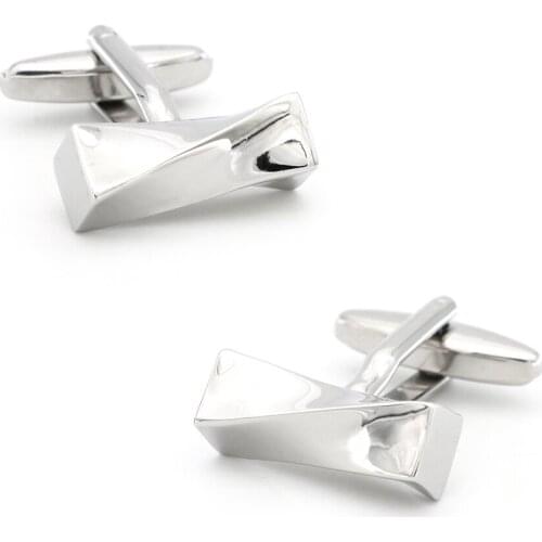 Laser Design Fashion Warping Cufflinks Quality Brass Material Silver Color Cuff Links Wholesale&retail