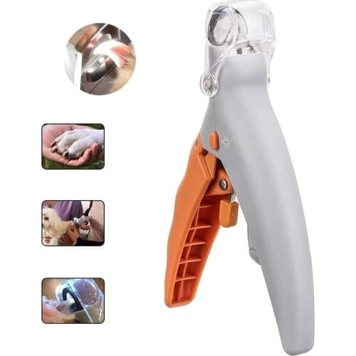 Illuminated Pet Nail Clipper 5X Magnification Pet Nail Scissor Safe with LED Light Pet Grooming Nail Care Tool Great for Dog Cat