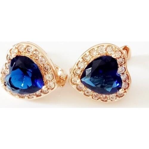 Fashion Earrings 2020 Women Earring Rose Gold 585 Color Jewelry Heart Shape Stone Earrings Designs for Women
