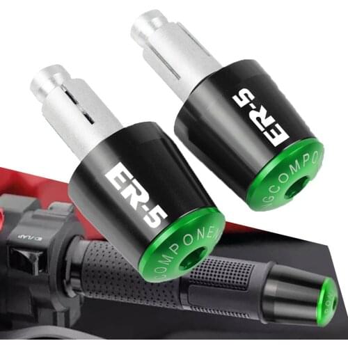 Motorcycle 7/8'' 22MM CNC Handlebar End Moto Grip Ends Plus Handle Bar Grips Ends Tips Caps FOR KAWASAKI ER-5 ER 5 2004-2005