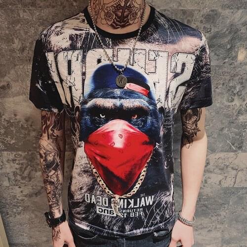 Personality Printed Slim Fit Luxury Chemise Baroque Tee Homme Streetwear Playeras De Hombre T Shirts Men