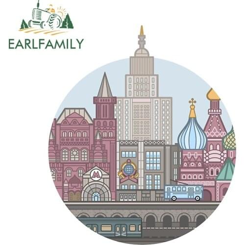 EARLFAMILY 13cm x 10.8cm For Moscow Scratch-Proof Car Stickers Waterproof Decal Repair Sticker Sunscreen Custom Printing