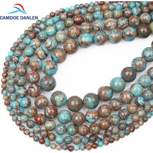 CAMDOE DANLEN Natural Stone Beads Round Blue Crazy Lace Agates 6 8 10 12MM Diy Fashion Jewelry Bead For Necklace Bracelet Making