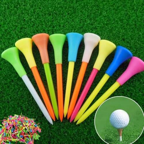 Golf Tees Unbreakable Plastic 83mm Height, Rubber Cushion Durable Bulk Colored Graphic Tees