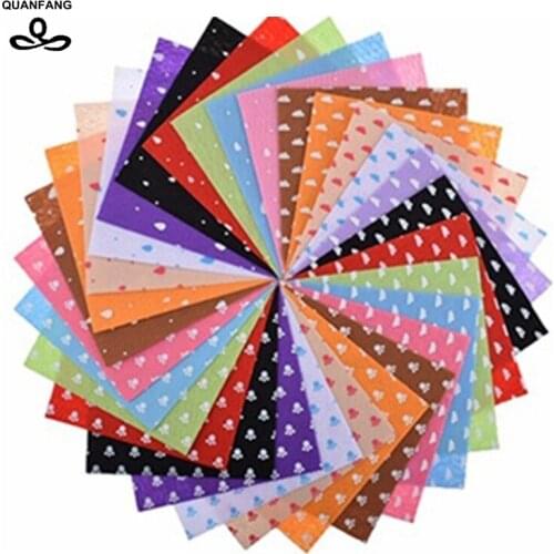 Printed Felt Non Woven Fabric 1mm Thickness Polyester Cloth For Sewing Dolls Crafts Home Decoration Pattern Bundle 30pcs15x15cm