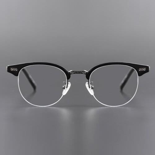 Blue Light Glasses Women Glasses Frame for Computer Glasses Half Vintage Round Glasses Myopia Prescription