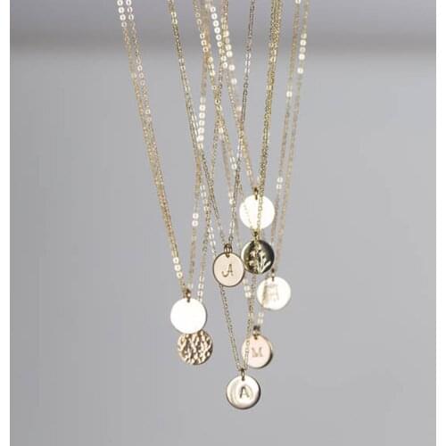 925 Silver Name Necklace Handmade Rose Gold Coins Choker 7mm Pendant Collier Femme Kolye Collares Jewelry Boho Women Necklace