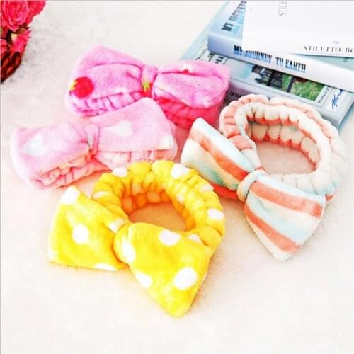 Big Rabbit Ear Coral Fleece Head Band Soft Elastic Hair Ribbon SPA Bath Shower Make Up Wash Face Headband Hair Band Headwear