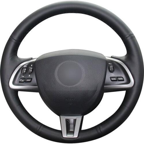 Hand-stitched Black Artificial Leather Car Steering Wheel Cover for Jaguar XF XF S XF Sportbrake 2014 2015