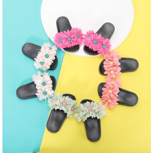 Slippers Girl Floral Beautiful Fancy Anti-Slippery Outdoor Wear Fashion Soft Sole Comfortable Flip Flops Children Slippers Cute