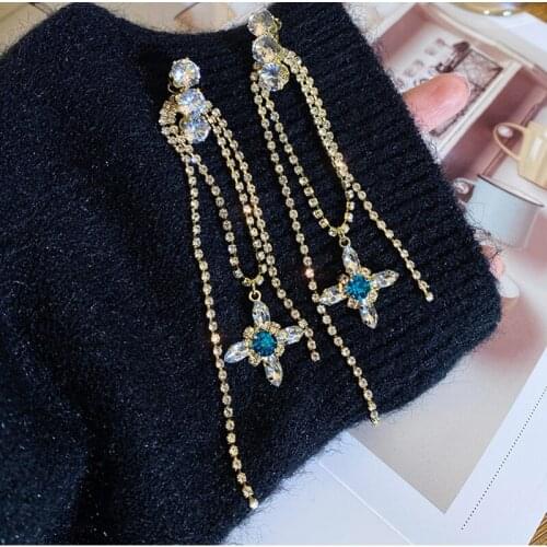 Fairy earrings Korean temperament long tassel love earrings female exquisite high-end sense of wild earrings for women