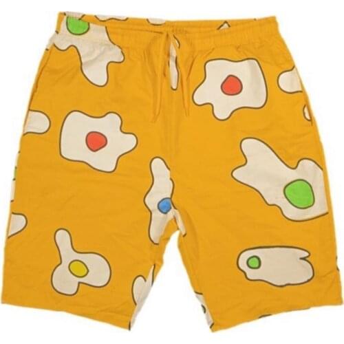 2020 luxury Egg New yolk Comfortable Tyler The Creator Golf Fire Flame Skateboard Street Cotton Casual Shorts #N268