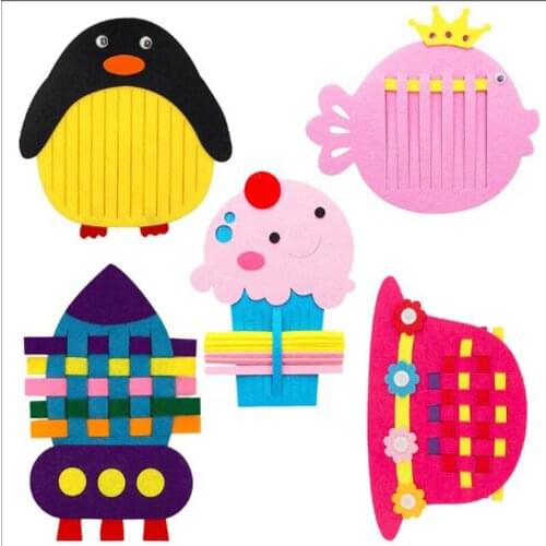 Brand New Cartoon Rocket Fish Icecream Hat Owl Pengiun Felt Children handmade Nonwoven Decoration DIY Felt Package