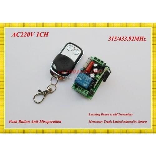 Light Lamp LED Home Appliances RF Remote Control Switch 315/433MHZ AC220V Remote ON OFF Switches Radio Receiver Transmitter