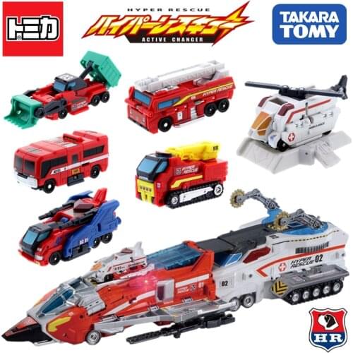Takara Tomy Tomica Hyper Rescue Transform Car Hot Pop Kids Toys Motor Model Collectibles New