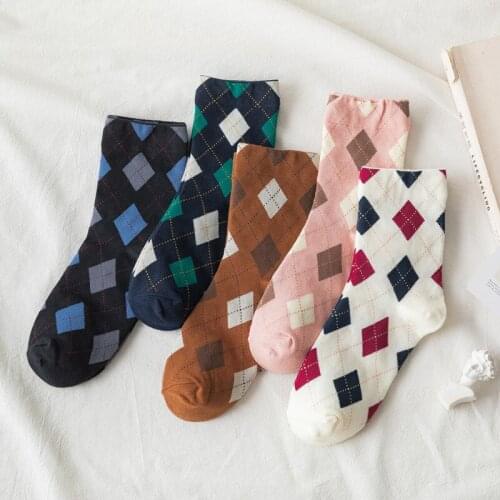 Spring And Antumn Socks Womens Socks Classic Style Plaid Sox Student Girls Colorful Womans Socks Wholesale Drop Shipping