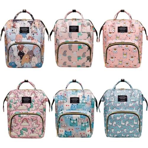 Large Capacity Baby Nappy Backpack Oxford Cloth Stroller Bag Portable Muti-Function Mummy Nursing Baby Packs