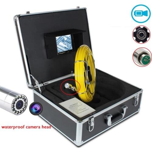 20M IP68 Waterproof Sewer Pipe Inspection Video Camera 23mm DVR Drain Sewer Pipeline Industrial Endoscope With 7inch Monitor