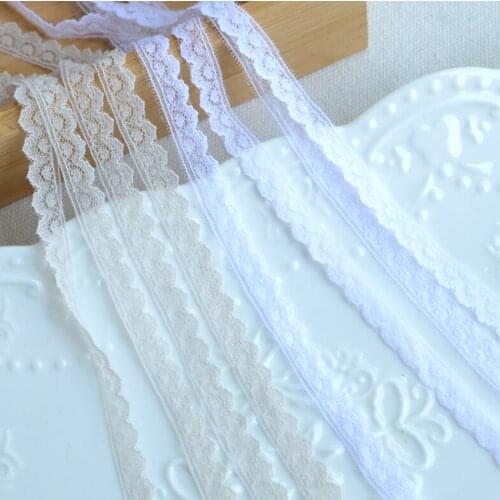 3 Meters Embroidered Lace Applique Trim Ribbon Lolita White Apricot Lace Fabric for Sewing Garment Dress Accessories