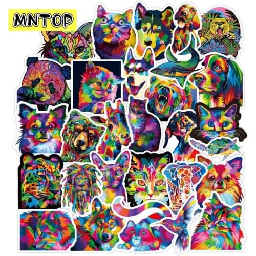 10/30/50Pcs/set Mixed Color Cute Animals Waterproof Sticker For Skateboard Suitcase Bag Motorcycle Animal Laptop Phone Case