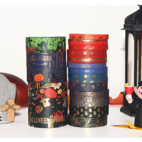 20Rolls Halloween Series Masking Paper Tape Set DIY Hand Account Material Scrapbooking Gift Packaging Decoration