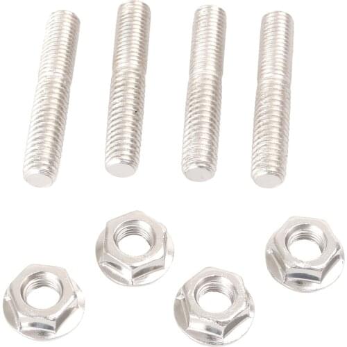 4x Stainless Exhaust Port Studs with Nuts For Harley Dyna Sportster 1200 883 Super Glide Touring Electra Glide Road King etc
