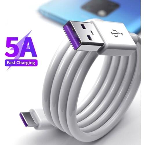 5A USB Type C Cable For Huawei P40 P30 P20/10/9/Pro Supercharge For Honor 20 V20 V9 Xiaomi Redmi Mobile Phone Data Charging Cord