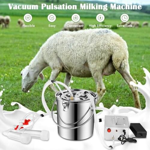 7L Electric Pulsation Milking Machine Single Bucket Piston Vacuum Pulsation Milking Machine For Cows Cattle Or Sheep Optional