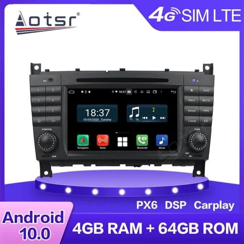 Car Android DVD Player For Benz C-Class W203 2004 - 2007 Multimedia Radio Stereo PX6 Car GPS Navigation 4G LTE WIFI BT Head Unit