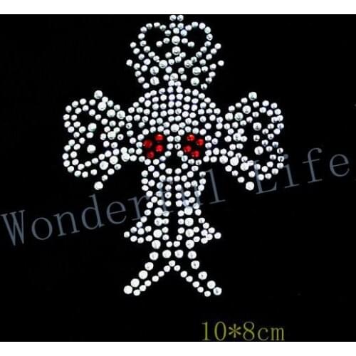 Free shipping Skull Rhinestone hotfix rhinestone Heat transfer design