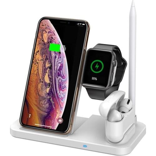 4 in 1 10W Qi Wireless Charger Stand for iPhone 11 XS XR X 8 AirPods Pro Charge Dock Station For Apple Watch iWatch 5 4 3 2