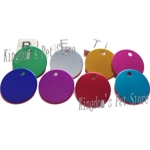 Wholesale&Retail Pet Tags Mix Random Colors 1000 Pcs/ Lot 30*30MM Aluminium Alloy Round Shape Pet ID Tags Dog name tags