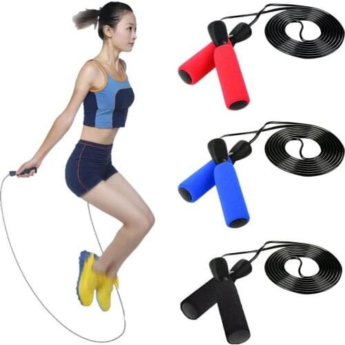 Bodybuilding Aerobic Exercise Fitness Foam Handle Bearing Jump Skipping Rope Skip Workout Training With Carrying Bag Spare Cable
