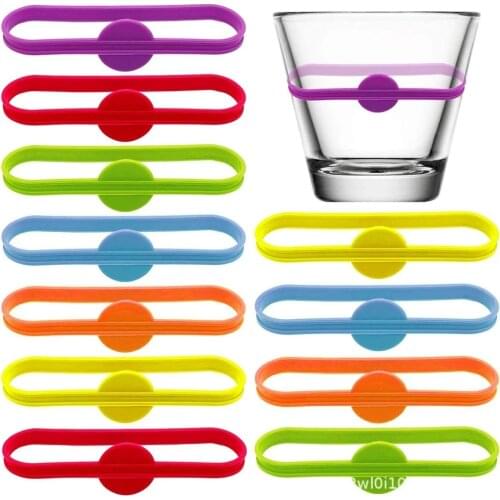 Long Strips Goblet Tag Glass Markers Bar Party Wine Labels Glasses Drinking Tag Set Food Grade Silicone Mark