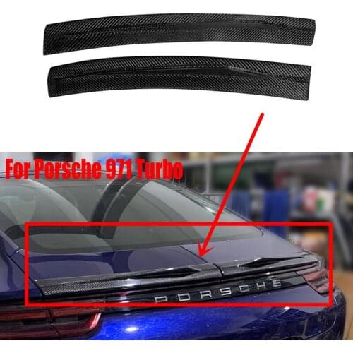 For Porsche 971 Turbo 2018-2021 2PCS Car Styling Real Dry Carbon Fiber Rear Truck Lip Aprons Splitter Spoiler Trim Cover