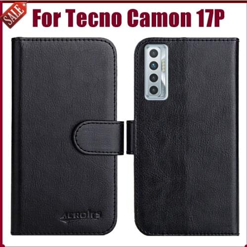 Hot! Tecno Camon 17P Case 6.8" Fashion 6 Colors Flip Soft Leather Phone Wallet Cover For Tecno Camon 17P Case Card Solts