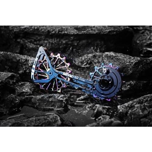 KCNC Road Bicycle Bike Oversized Pulley Cage OSPW for SRAM RED FORCE RIVAL APEX 10S 11S 14-16T Rainbow color oil slick
