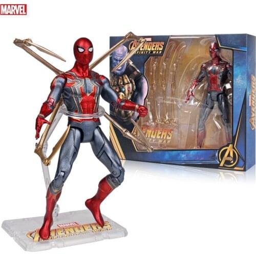Genuine Marvel Avengers Infinity War Spider-Man 17CM with Box PVC Collectible Action Figure Model Dolls Toys Kids Gifts