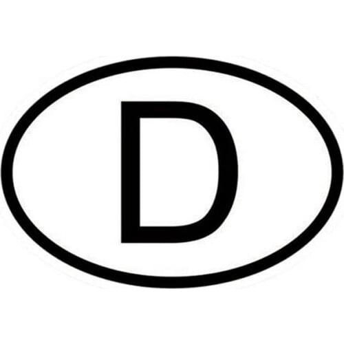 Creative D Germany Country Code Oval Car Stickers Decals Motorcycle Car Styling Black/Silver,15cm*10cm