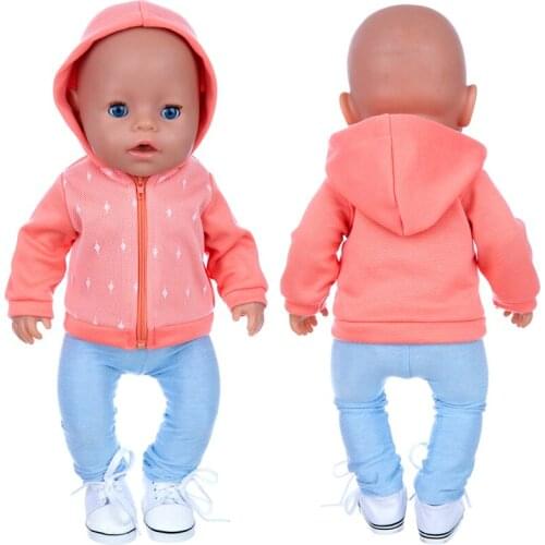 Doll Clothes for 18 Inch Doll Coat Outfit Set Fit for 43cm Born Baby Doll Jacket Dress Wear Children Gifts
