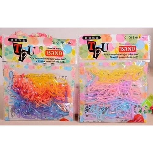 Fashion Hot 200pcs/pack Rubber Rope Ponytail Holder Elastic Hair Bands Ties Braids Plaits hair clip headband Hair Accessories