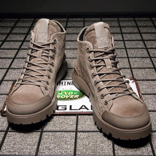 Mens Tooling High Boots Windy Mens Shoes Winter Shoes Velvet Snow Work Shoes Vintage Classic Male Casual Motorcycle Boots