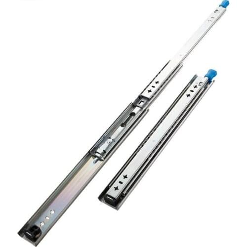 Soft Cloese Drawer Runners With Lock Ball Bearing Three Fold Full Extension Heavy Duty Slide Rail