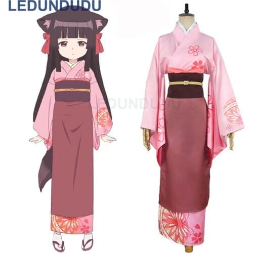 New Anime Konohana kitan Cosplay Costume Sakura Cospaly Yukata Kimono Women Dress for Halloween